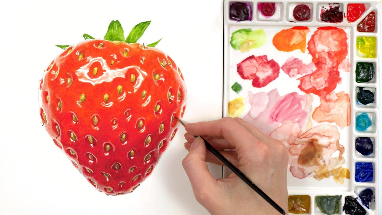 How to paint a shiny strawberry