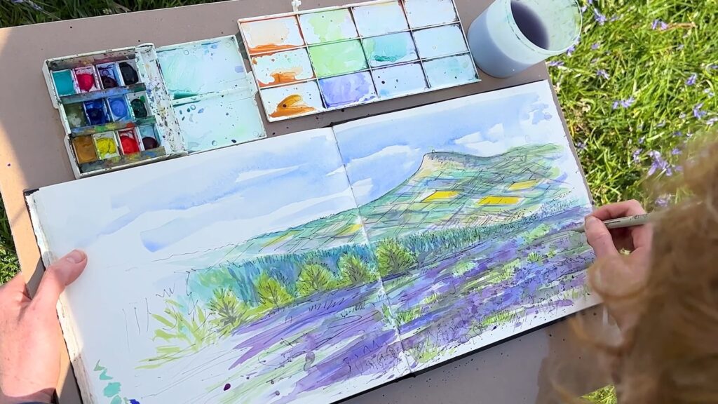 loose watercolor landscape